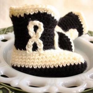 Hand Crocheted Cowboy Boot Booties Baby Shower Gift Homecoming
