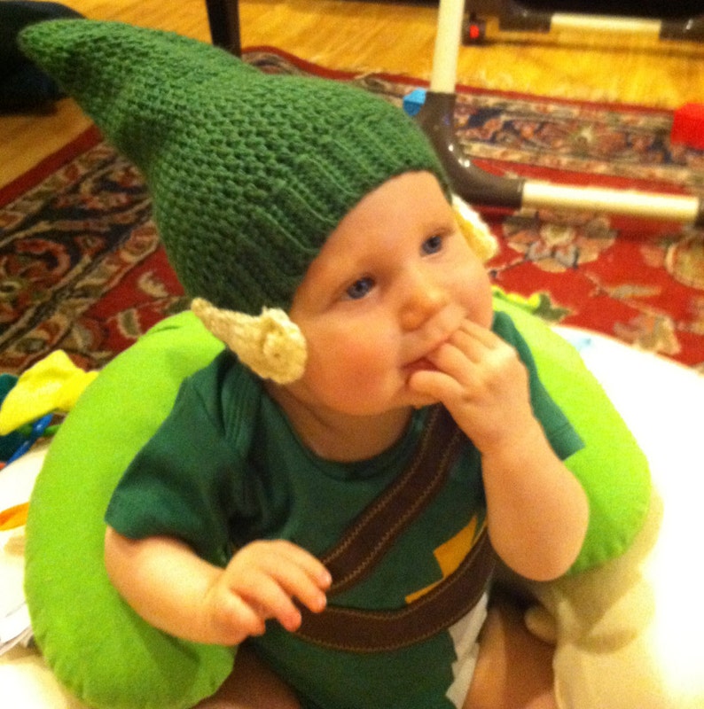 Hand Crocheted Zelda Link Hat with Elf Ears Attached Infant to Etsy