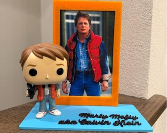 Back to The Future 3d printed Standee Cinescene Display Stand WITH Marty McFly quote (Figures NOT Included)