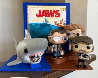 Jaws 3d printed Multi-Level Standee Display for Golden Book and Pops (Figures and Book NOT included)