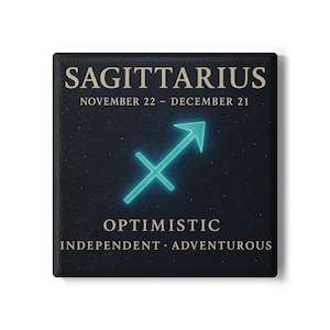 Sagittarius Zodiac Coaster - Ceramic Coaster, Astrology Gift, Horoscope Drink Mat, Constellation Decor, Birthday Present, Christmas gift