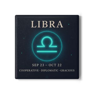 Libra Ceramic Coaster, Zodiac Birthday Gift, Astrology Home Decor, Drink Coaster Set, Ceramic Drinkware