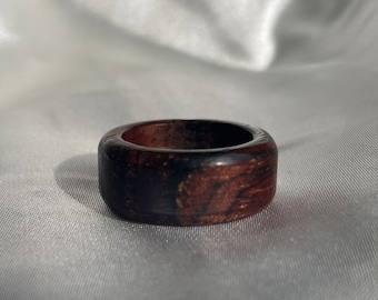 Vintage Wooden Ring, Vintage Ring Band, Size 6.25