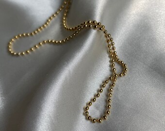 Vintage Gold Tone Ball Chain Necklace