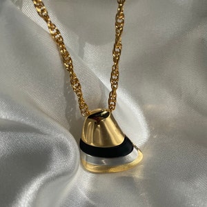 Vintage Gold Tone Pendant Necklace, Vintage Costume Jewelry