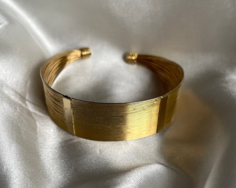 Vintage Gold Tone Wire Cuff Bracelet