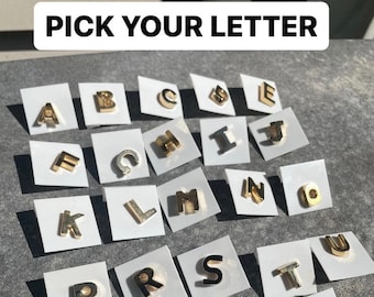 Vintage Gold Tone Letter Lapel Pin, Pick Your Letter