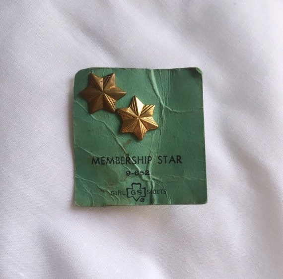 Vintage Girl Scout Star Membership Brooch Pins Girl Scout Etsy