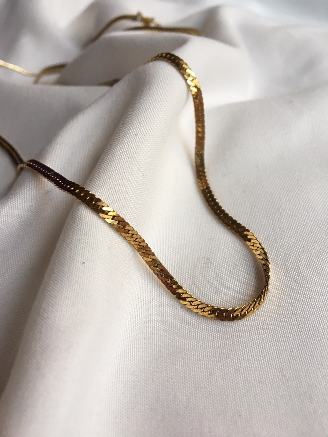 Vintage Monet Gold Herringbone Chain 