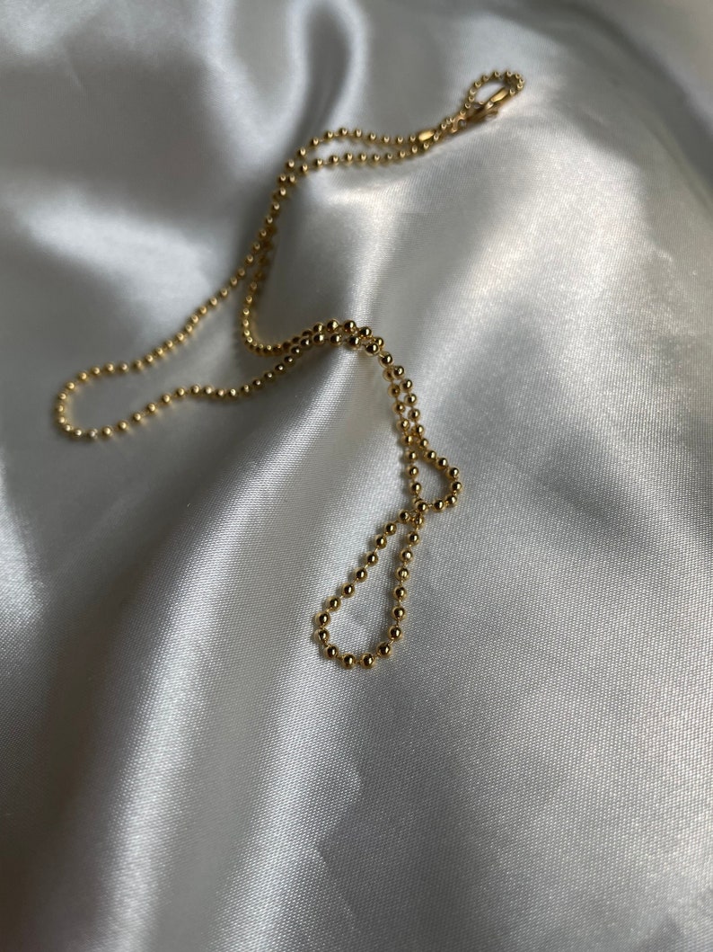 Vintage Gold Tone Ball Chain Necklace image 1