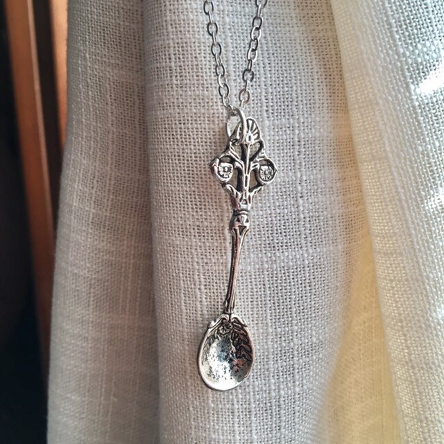 Silver Spoon Necklace Etsy