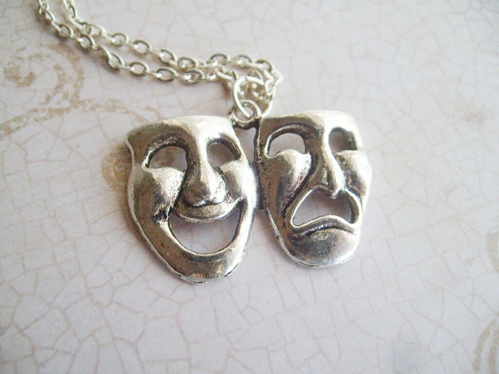 Drama Mask Necklace Etsy