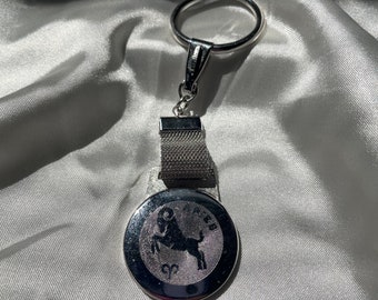Vintage Zodiac Aries Keychain, March Birthday, April Birthday
