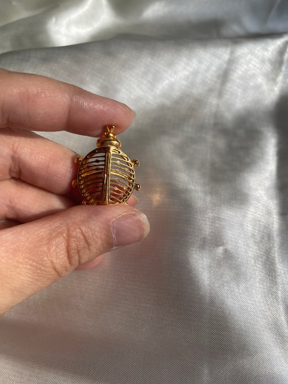 Vintage Gold Tone Beetle Pin Brooch, Retro Insect… - image 4