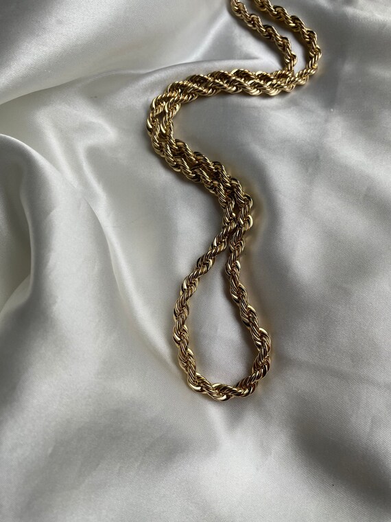 Vintage Monet Gold Plated Rope Chain 