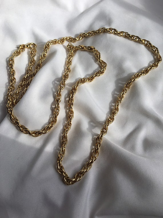 Vintage Monet Gold Tone Chain Necklace, Monet Jewe