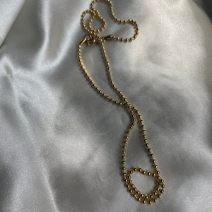 Vintage Gold Tone Ball Chain Necklace image 5