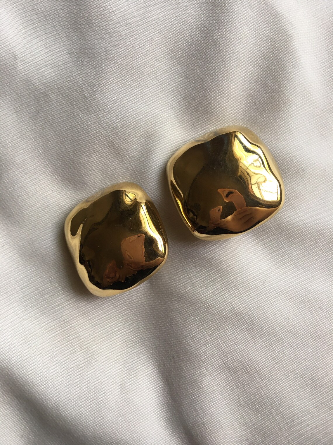 Vintage Givenchy Gold Square Earrings Clip On Earrings Etsy