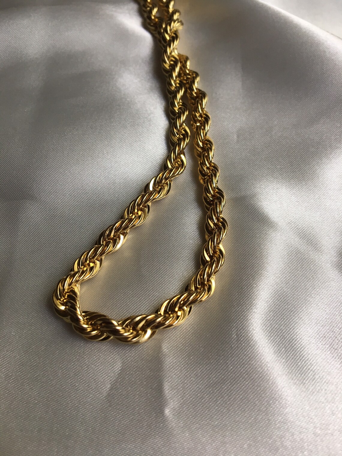 Vintage Gold Rope Chain Necklace Jewelry 14KGP Etsy