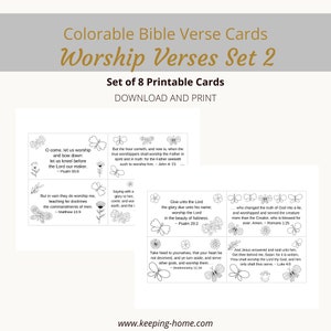 Versículos de Adoración Tarjetas de Versículos Bíblicos / Juego 2, 8 Versículos / Tema de Mariposas Coloreables / Serie Palabras de Fe / PDF, Tamaño Carta (8.5x11)