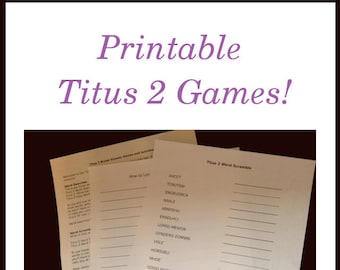 Titus 2 Bridal Shower Games and Activities, Printable