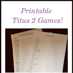 Titus 2 Bridal Shower Games and Activities, Printable