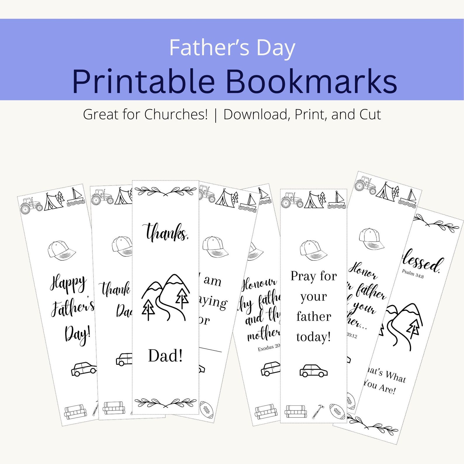 Printable Father's Day Bookmarks | Christian Bookmarks for Father's Day ...
