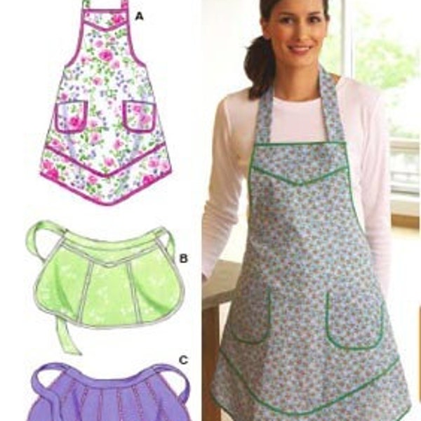 Misses' Aprons pattern (Kwik Sew 3547), New, Three Views