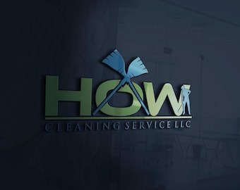 Custom Cleaning Service Logo, DIY Cleaning Business Logo Template, Editable Housekeeping & Maid Logo Design