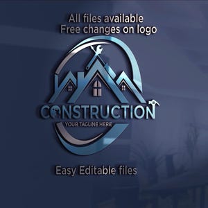 Modello di logo per edilizia modificabile. Design del logo per appaltatori, costruttori e tuttofare / Kit di branding per attività di riparazione e ristrutturazione della casa
