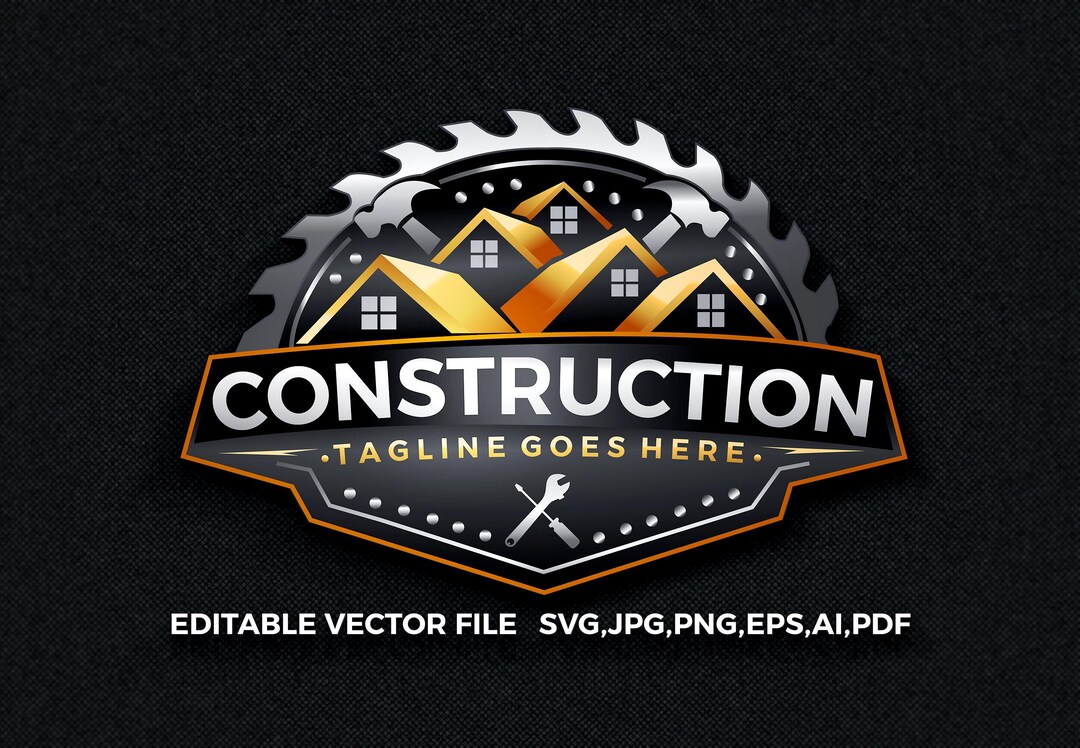 Construction Logo Design | Contractor Logo | Handyman Logo | Roofing ...