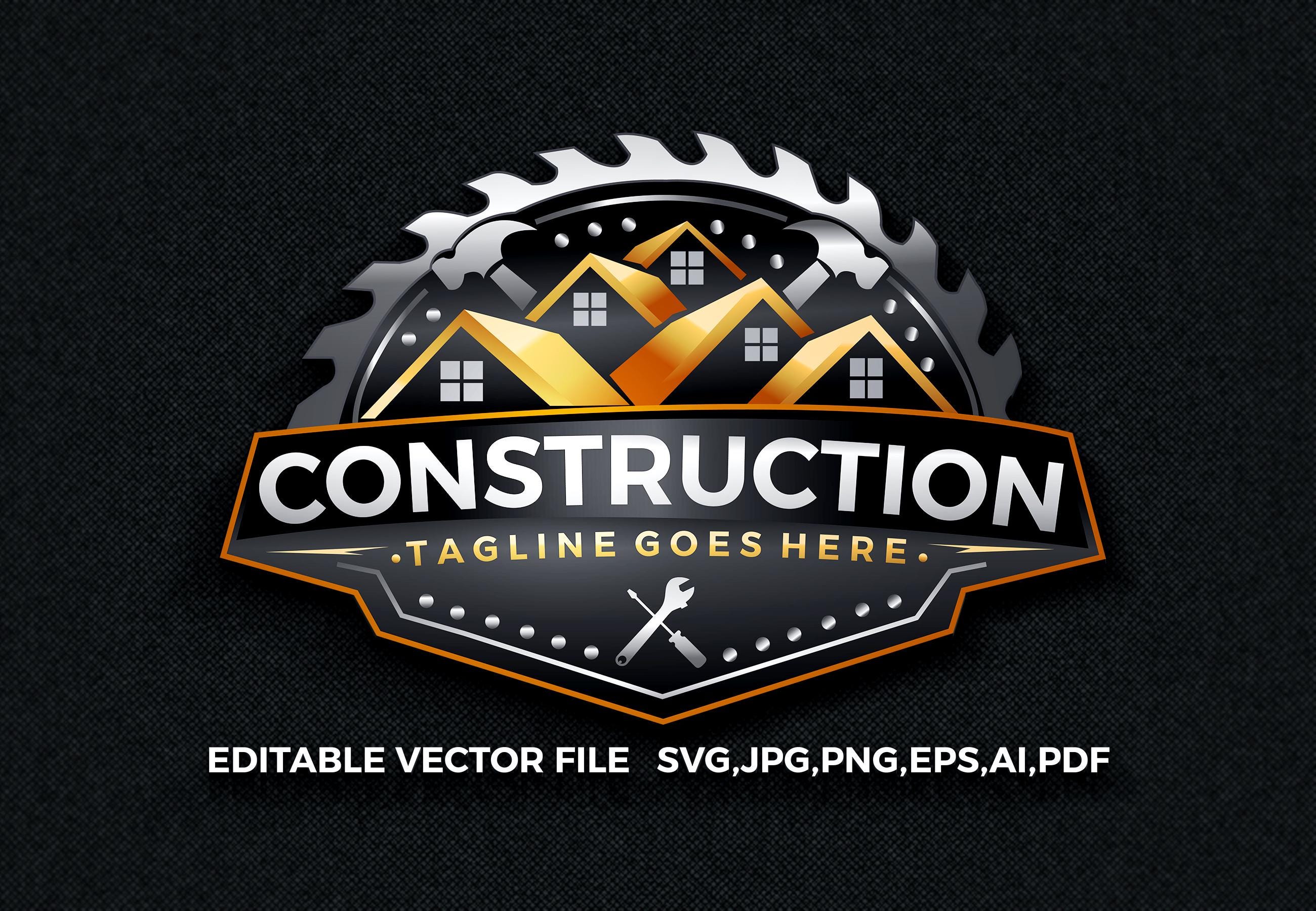 Construction Logo Design | Contractor Logo | Handyman Logo | Roofing ...