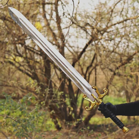 Handmade He-Man Sword Replica | 1987 Movie Inspired Cosplay Display Piece with Leather Sheath | Collectible Gift.