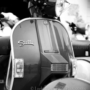 Vespa, black and white scooter art photo, Vespa scooter wall decor, Italian scooter, Audrey