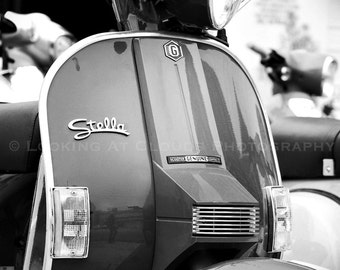 Vespa, black and white scooter art photo, Vespa scooter wall decor, Italian scooter, Audrey