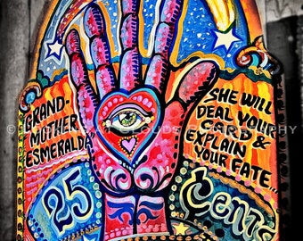Psychic Fortune Teller Art Photo, Colorful Mystic Seer, Psychedelic All Seeing Eye