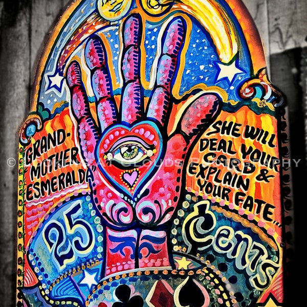 Psychic Fortune Teller Art Photo, Colorful Mystic Seer, Psychedelic All Seeing Eye