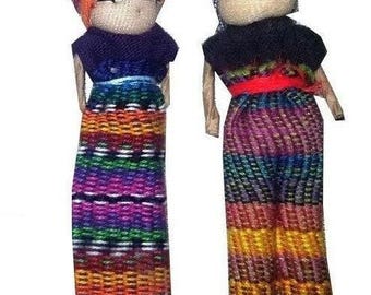 Guatemalan Artisans Three Inches WORRY DOLLS Available In Multiple Options - Woven Fabric Clothing Traditional Dolls