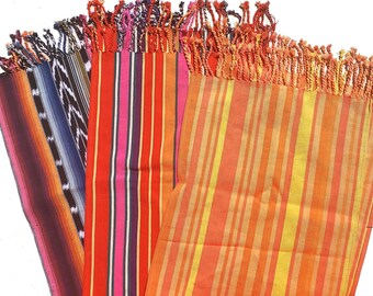 Cotton textile handmade runner with tassels