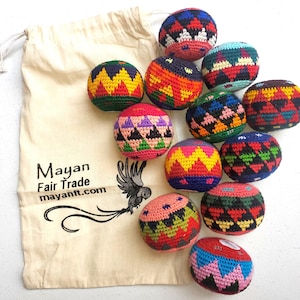 Guatemala Stress Relief Crocheted Cotton Hacky SACKS JUGGLING BALLS Available In Multiple Options