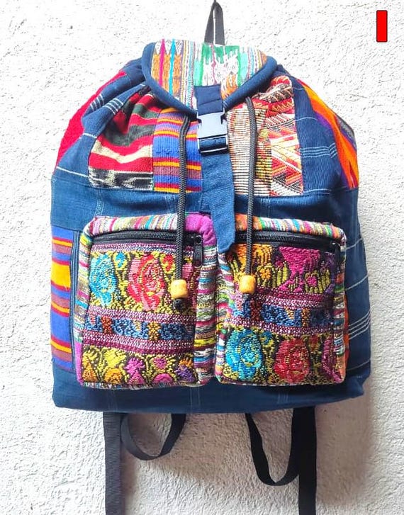 Guatemalan Upcycled Cotton PATCHWORK BACKPACK Bag - Etsy Israel display picture 3