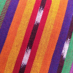 Handwoven Guatemalan Textile Fabric: Ethnic Stripe Cotton, Fair Trade