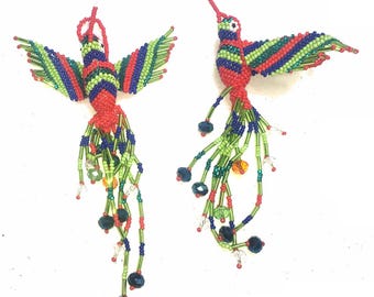 Beaded Hummingbird Ornament: Czech Glass, Fair Trade Mayan Art