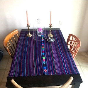 Guatemalan Handwoven Multicolor TSUTE - Tablecloth - Throw