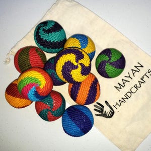 Guatemala Stress Relief Crocheted Cotton Hacky SACKS JUGGLING BALLS Available In Multiple Options