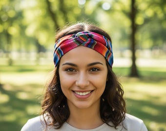 Faixa de cabelo bordada em algodão, produto de comércio justo da Guatemala.