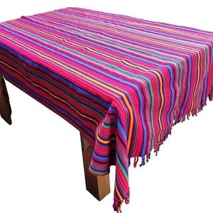 Guatemalan Handwoven Multicolor TSUTE - Tablecloth - Throw