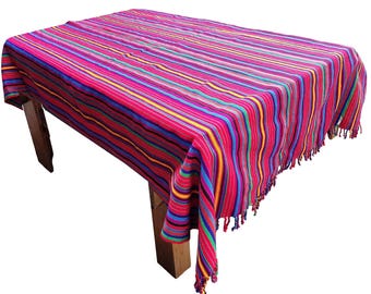 Guatemalan Handwoven Multicolor TSUTE - Tablecloth - Throw