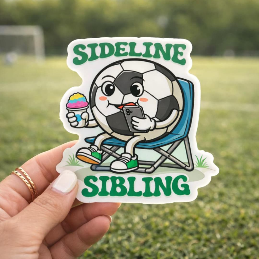 Siblings Sticker Soccer Sibling Vinyl Sticker - Sideline Sibling Decal - 3.5