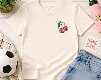 Kersen voetbalshirt voor jongeren | Kindershirt met korte mouwen